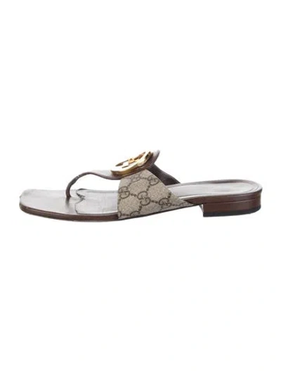 Pre-owned Gucci Patterned Slides In Multi