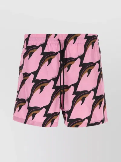 Gucci Patterned Swim Trunks In Poplin