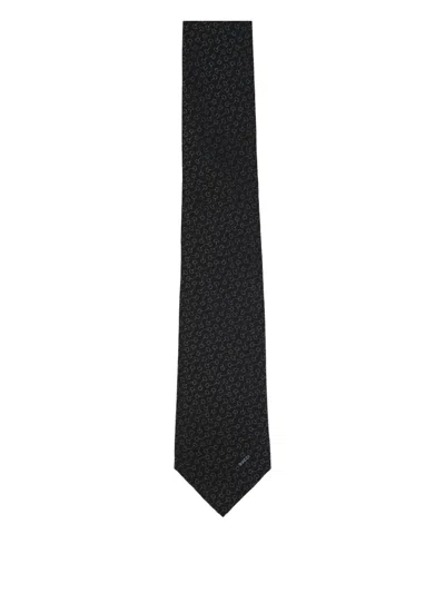 Gucci Patterned Tie In Black