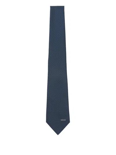 Gucci Patterned Tie In Blue