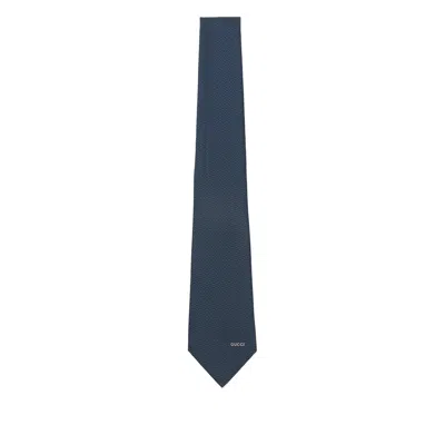 Gucci Patterned Tie In Blue