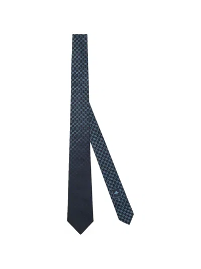 Gucci Gg Jacquard Silk Tie Regular Width In Blue