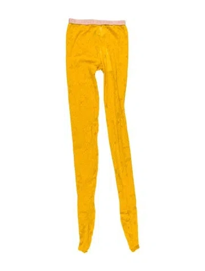 Pre-owned Gucci Patterned Tights In Yellow