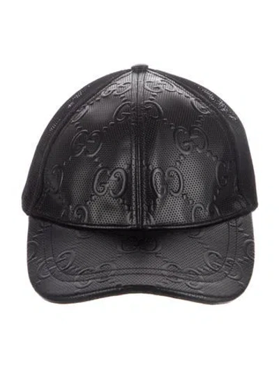 Pre-owned Gucci Patterned Trucker Hat In Black