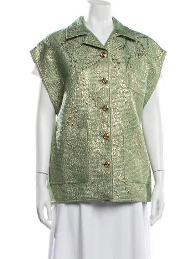 Pre-owned Gucci Patterned Vest In Green