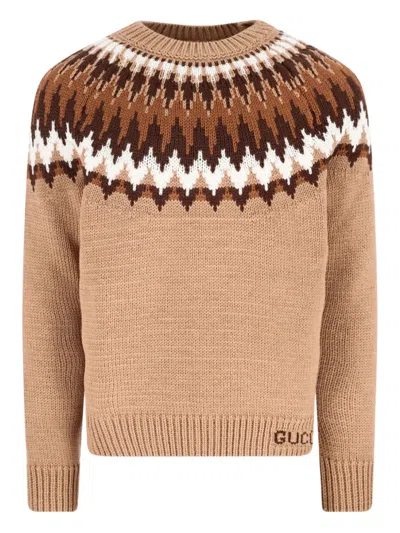 GUCCI PATTERNED WOOL JUMPER