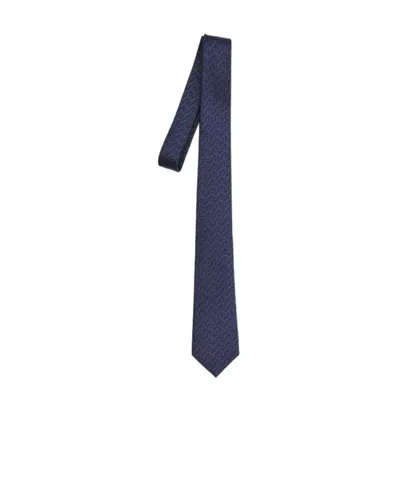 Gucci Pattern-jacquard Tie In Blue