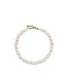 Gucci Pearl Collar Necklace In Light Gold