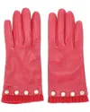 Gucci Pearl Detail Gloves (authentic Pre-loved) In Red