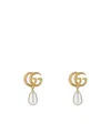 Gucci Gold And Pearl Brass Earrings In Multicolor