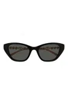 Gucci Pearl-embellished Cat-eye Sunglasses In Black