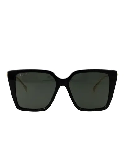 Gucci Pearl-embellished Square-frame Sunglasses In Green