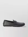 Gucci Pebbled Leather Driver Moccasins With Visible Stitching In Gray