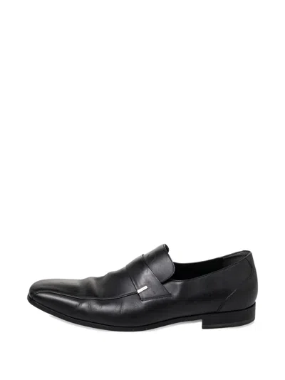 Pre-owned Gucci Penny Strap Loafers In Black