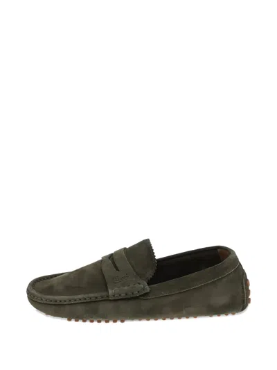 Pre-owned Gucci Penny Strap Loafers In Green