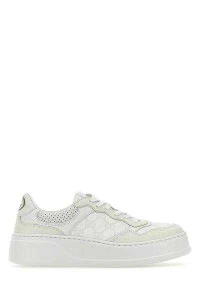 Gucci Perforated Leather Sneaker In White
