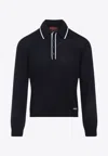 Gucci Long Sleeves Wool Polo Collar Sweater In Black