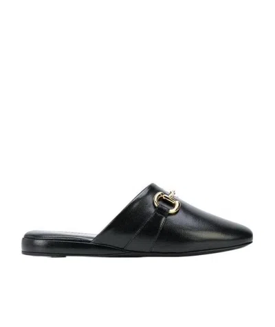 Gucci Pericle Horsebit Slippers In Black