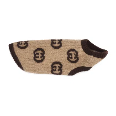 Gucci Pet Wool Blend Sweater With Interlocking G In Beige