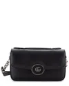 Gucci Petite Gg Flap Shoulder Bag Leather Small (authentic Pre-loved) In Black