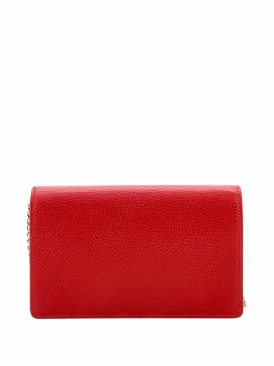 Pre-owned Gucci Petite Gg Marmont Chain Wallet Leather Mini Crossbody Bag In Red