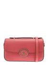 Gucci 'petite Gg' Mini Pink Shoulder Bag With Double G Detail In Leather Woman In Pink