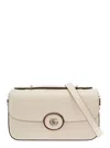 Gucci Petite Gg Mini White Shoulder Bag With Double G Detail In Leather Woman In White