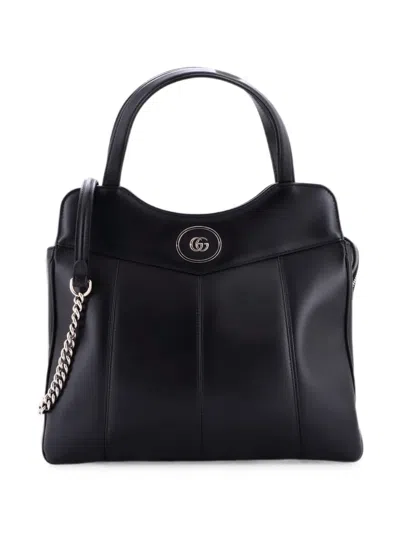 Pre-owned Gucci Petite Gg Quilted Leather Medium Tote Bag In Black