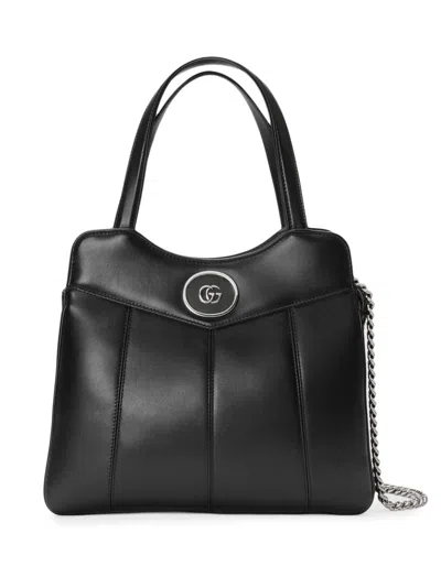 Gucci Petite Gg Small Leather Tote Bag In Black