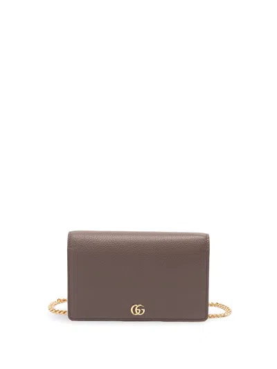 Gucci `petite Marmont` Wallet In Brown