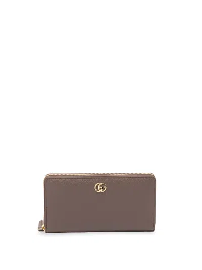 Gucci `petite Marmont` Wallet In Brown