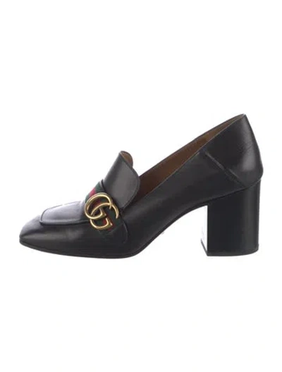 Pre-owned Gucci Peyton Pumps Web Accent Pumps In Black