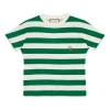 Gucci Piggy Sticker Striped Short Sleeve For Men Green