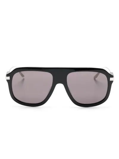 Gucci Metal Arms Pilot-framed Sunglasses In Black
