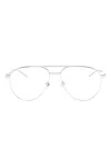 Gucci Pilot-frame Glasses In Silver