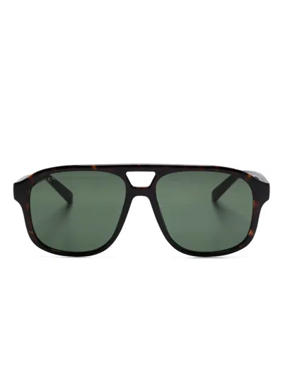 Gucci Pilot-frame Sunglasses In 褐色