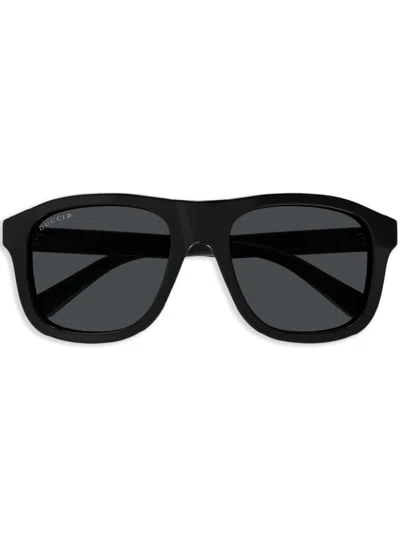 Gucci Eyewear Square Frame Sunglasses In 002 Black Black Grey