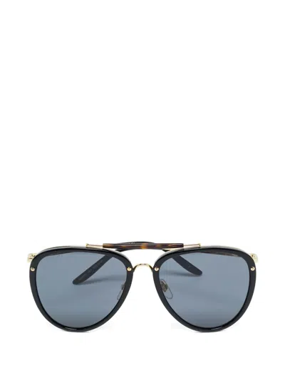 Pre-owned Gucci Pilot-frame Sunglasses In Black