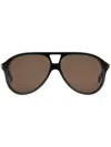 Gucci Aviator Frame Sunglasses In Black