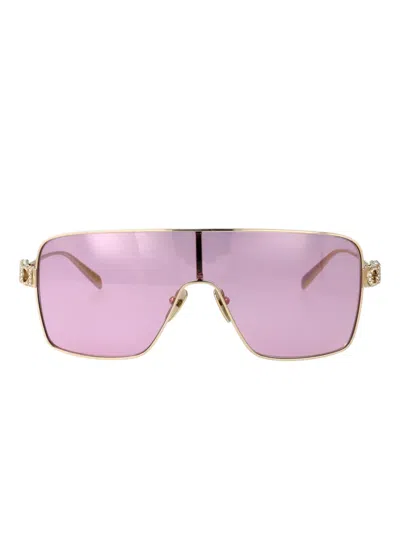 Gucci Gold-gold-violet Metal Sunglasses In Purple