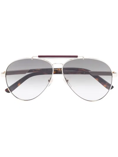 Gucci Pilot-frame Sunglasses In Gold
