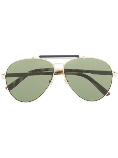 Gucci Pilot-frame Sunglasses In Gold