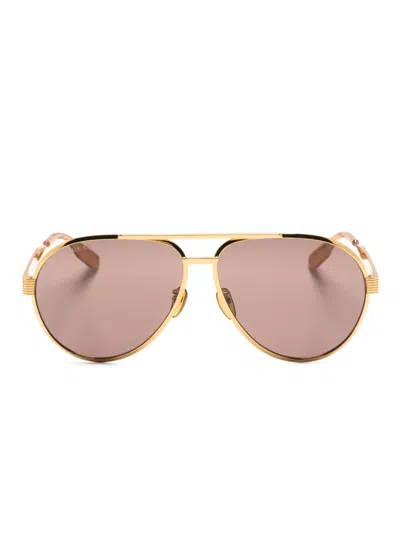 Gucci Pilot-frame Sunglasses In Gold