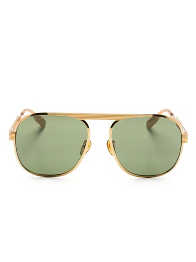 Gucci Pilot-frame Sunglasses In Gold