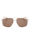 Gucci Pilot-frame Sunglasses In Gold