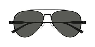 Gucci Pilot Frame Sunglasses In Black