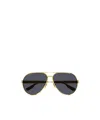 Gucci Men's Double-bridge Metal Aviator Sunglasses In Gray