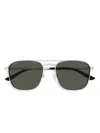 Gucci Pilot-frame Sunglasses In Silver
