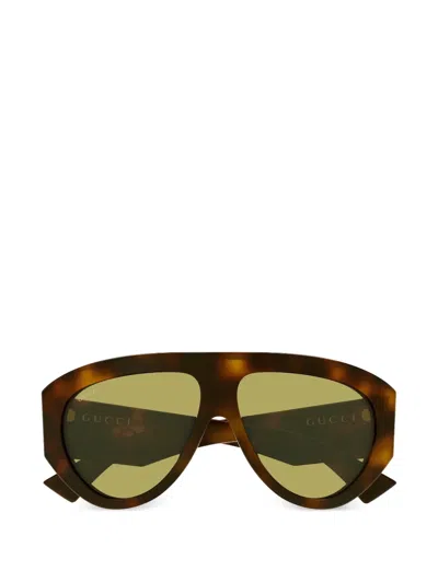 Gucci Pilot Sunglasses In Brown