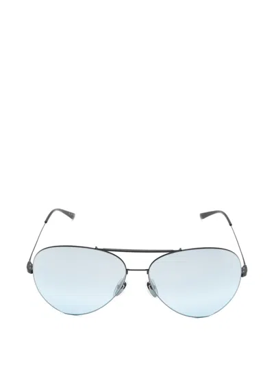 Gucci Pilot-frame Double-bridge Sunglasses In Blue